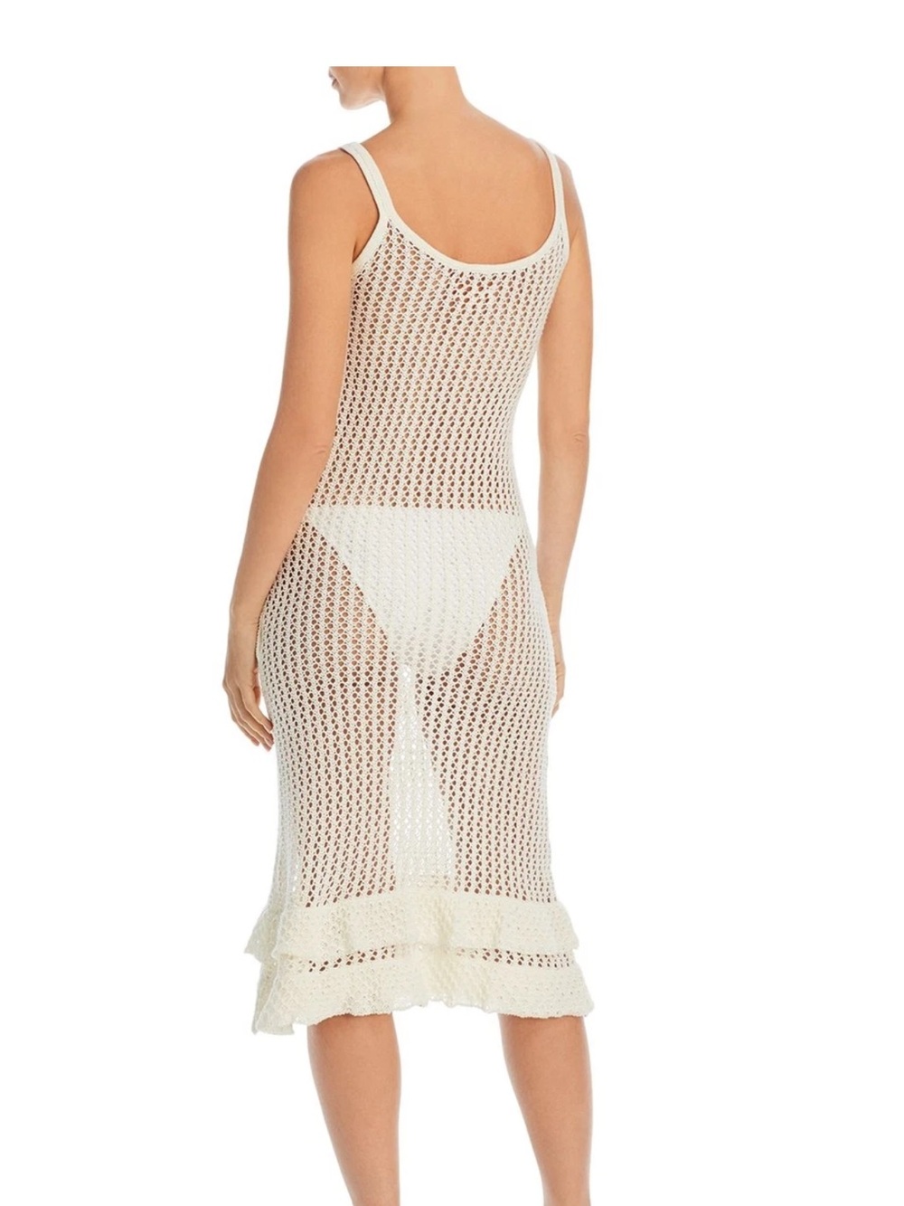 Capittana Womens Crochet Midi beach Dress Swim Cover Up White Size XS/S - Picture 4 of 6